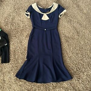 Stop Staring. Navy Blue Fishtail Dress.